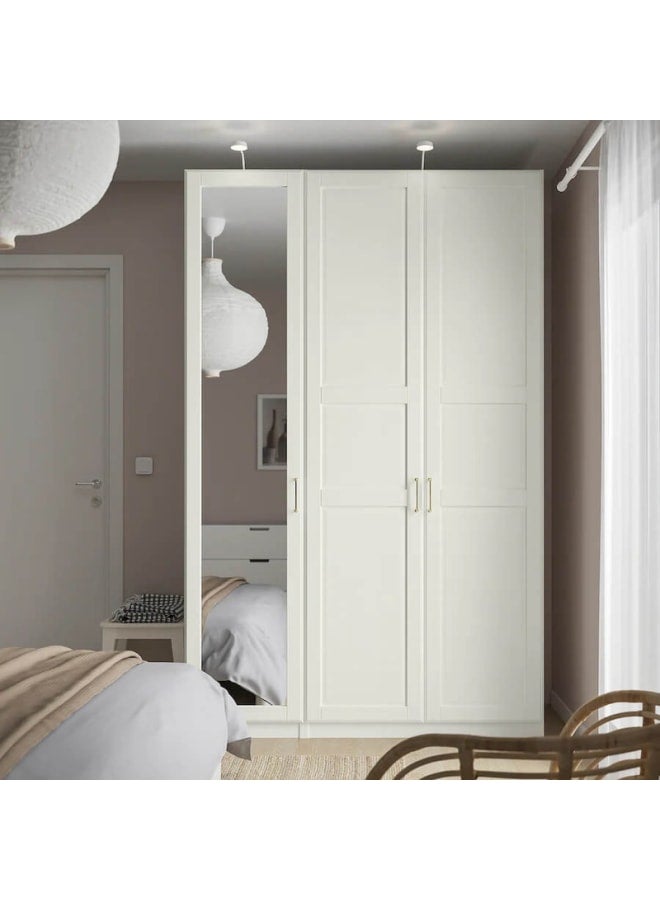 ريترو خزانة ملابس 200x50x120سم – أبيض - Image 1