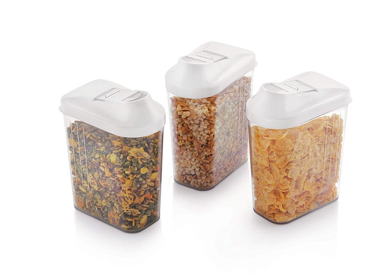 SCL Steelo Skippar Plastic Storage Container Set (500 ml, Set of 3) Airtight Kitchen Organizer, BPA Free Food Grade PET, Fridge & Freezer Safe, Multipurpose Storage Containers - Image 1