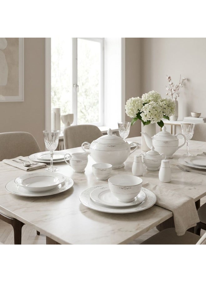 Veloura 109-Piece New Bone China Dinner Set - Serves 12