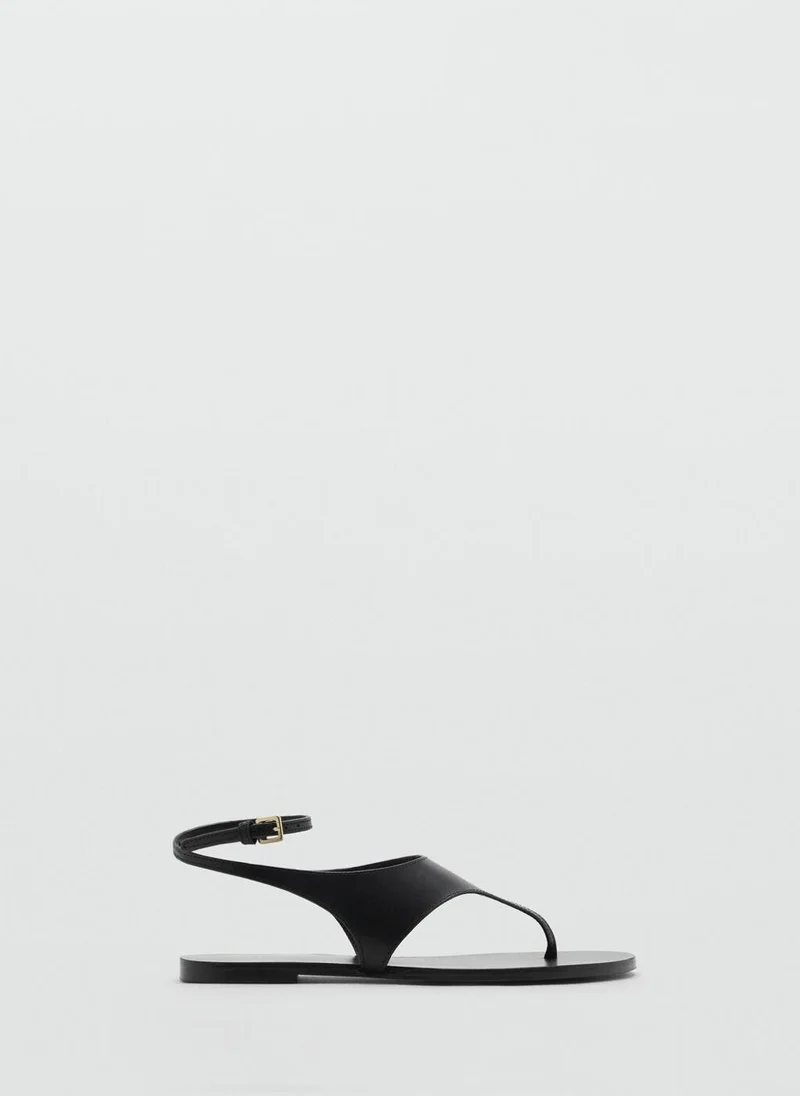 MANGO Leather Straps Sandals