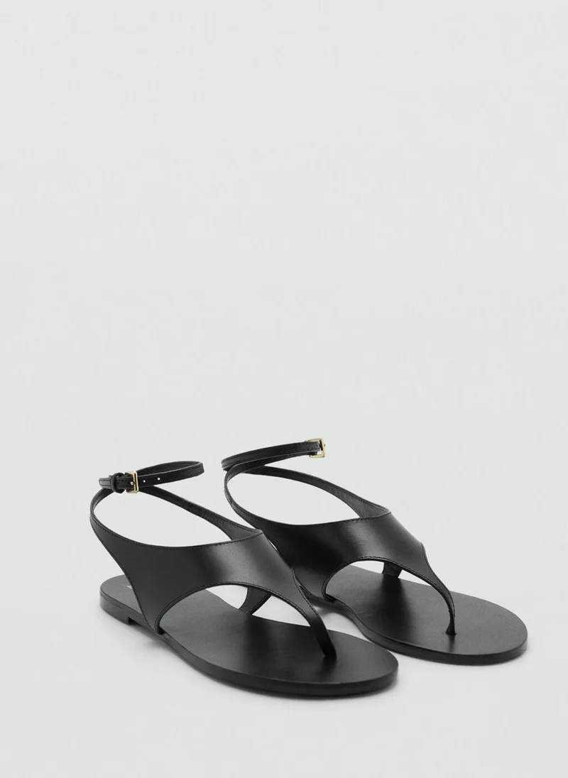 MANGO Leather Straps Sandals