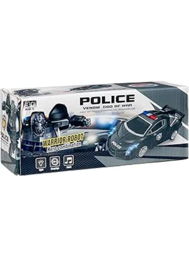 Police Transform Robot Car Toy - Black