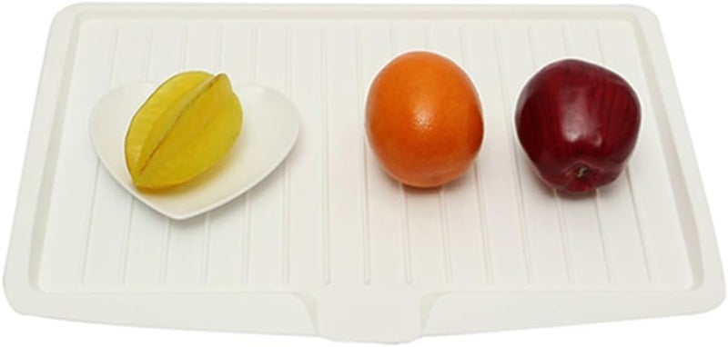 DLEST Plastic Sink Dish Drainer Tray Draining Tray Drain Board Side Drip Sloping Kitchen Sink Rack Holder Sink Tray for Kitchen Drainer White - Image 1