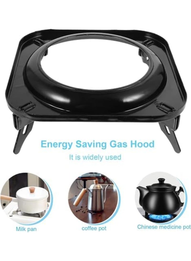Barakah حامل حلقة ووك لطباخ الغاز، قاعدة موقد غير قابلة للانزلاق لووك والمقلاة، حامل وعاء للتحكم في الحرارة لطباخ الغاز، رف طهي مستقر للاستخدام في المطبخ وفي الهواء الطلق (أسود) - Image 4