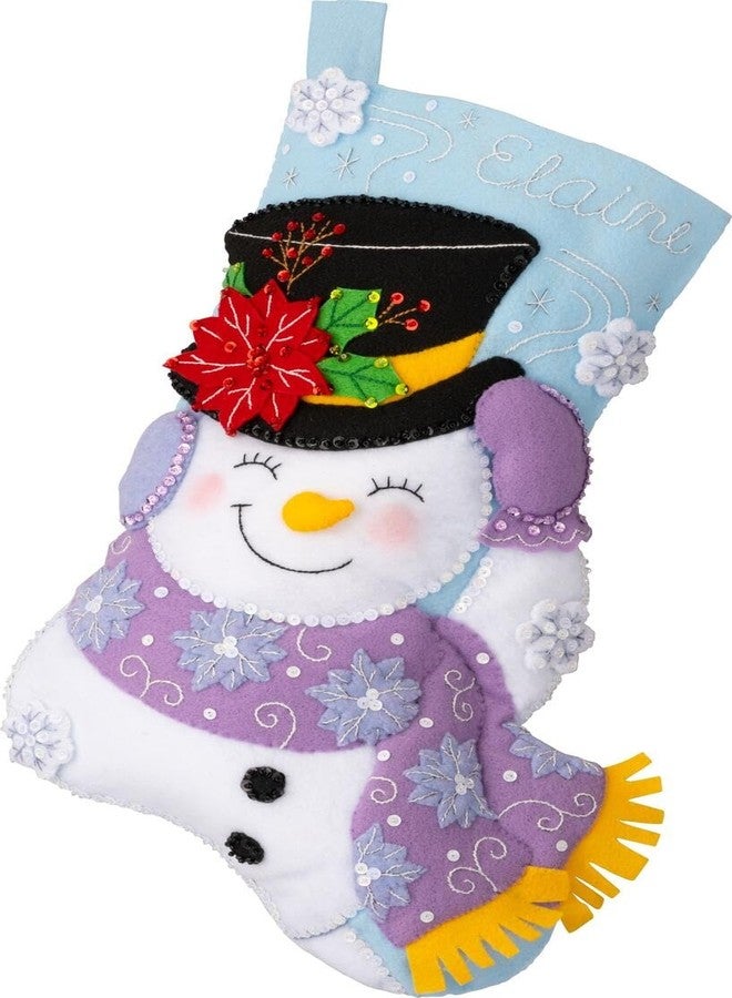 Bucilla, Jolly Top Hat, Felt Applique 18" Stocking Making Kit, Perfect for DIY Arts and Crafts, 89615E - Image 1