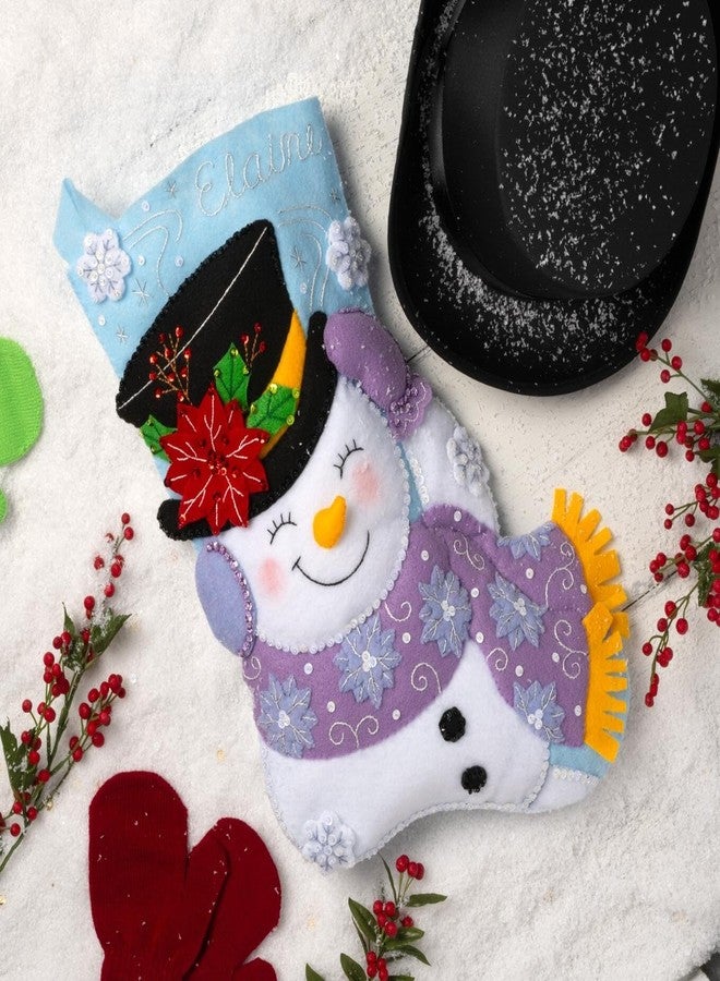 Bucilla, Jolly Top Hat, Felt Applique 18" Stocking Making Kit, Perfect for DIY Arts and Crafts, 89615E - Image 2