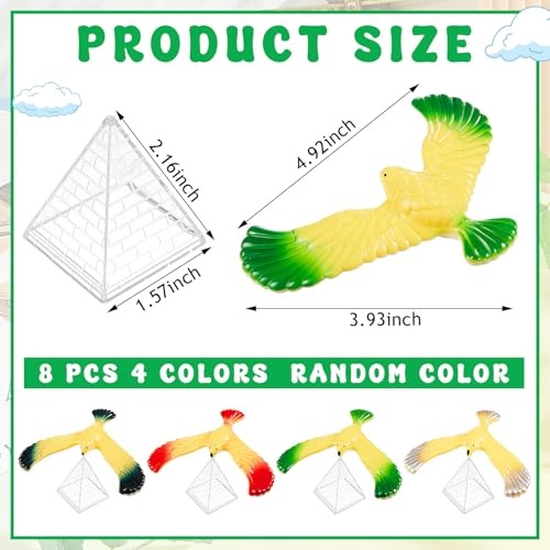WinnerWhy 8 Pcs Balance Bird Gravity Bird with Pyramid Combination Physical Science Adults Office Desktop Novelty Eagle Trick Party Toy for Science Lovers Teachers Gift Random Color - Image 5