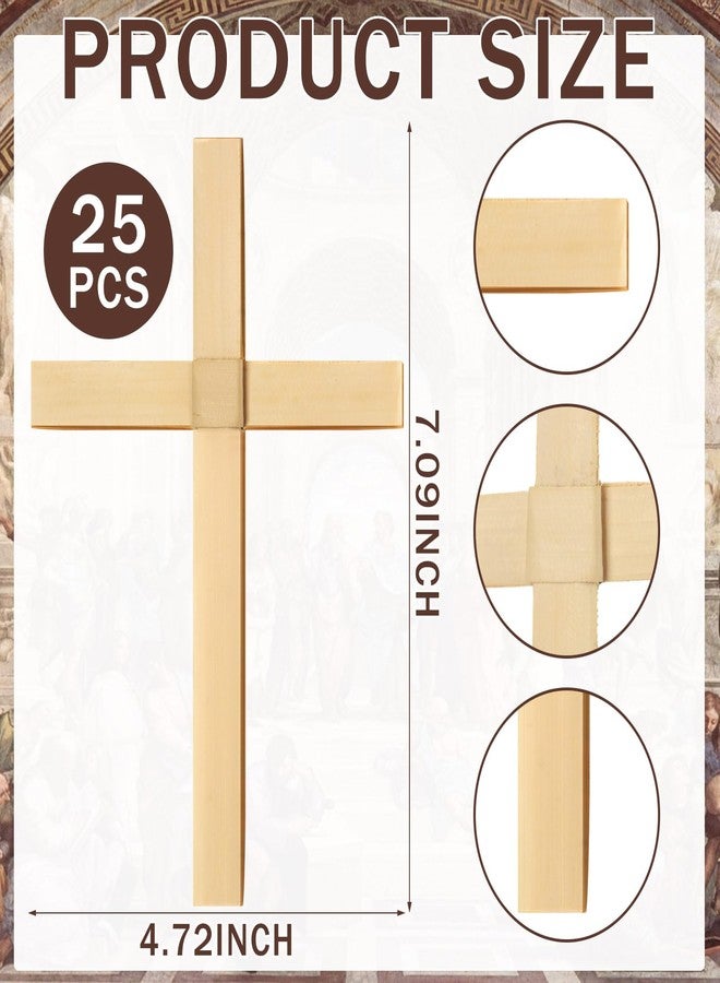 GlikCeil مجموعة من 25 قطعة من صلبان أحد الشعانين من جليك سيل، زينة يدوية الصنع من سعف النخيل، أغصان سعف النخيل، صلبان أفريقية مجففة، زينة عيد الفصح، 7.09 × 4.72 بوصة - Image 2