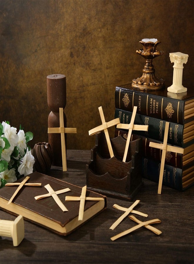 GlikCeil مجموعة من 25 قطعة من صلبان أحد الشعانين من جليك سيل، زينة يدوية الصنع من سعف النخيل، أغصان سعف النخيل، صلبان أفريقية مجففة، زينة عيد الفصح، 7.09 × 4.72 بوصة - Image 5