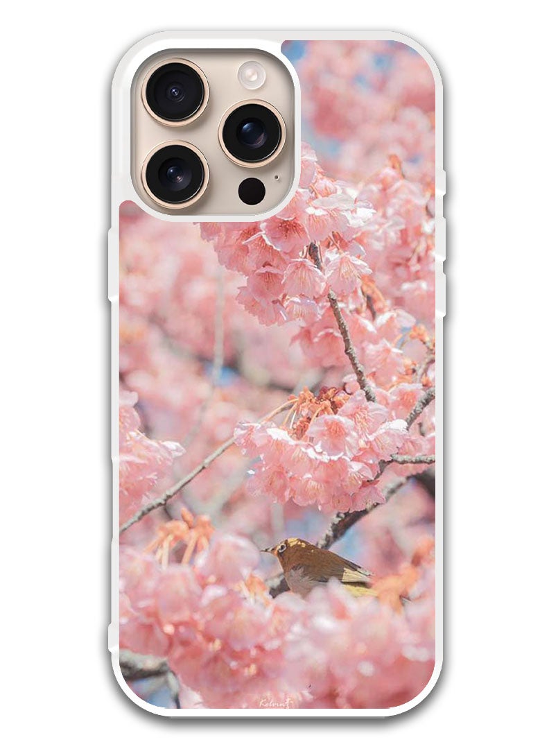 Theodor Protective Case Cover For APPLE IPHONE 16 Pro Max Pink flowers (White Bumper) - Image 1