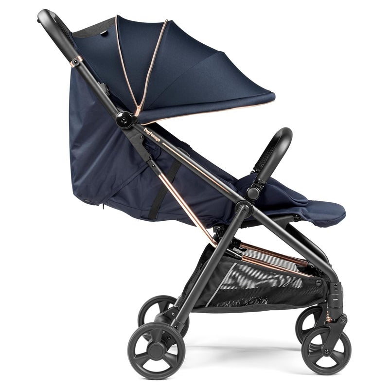 Peg Perego Selfie Plus Lightweight and Compact Stroller Blue Shine Blue  Copper - Image 3