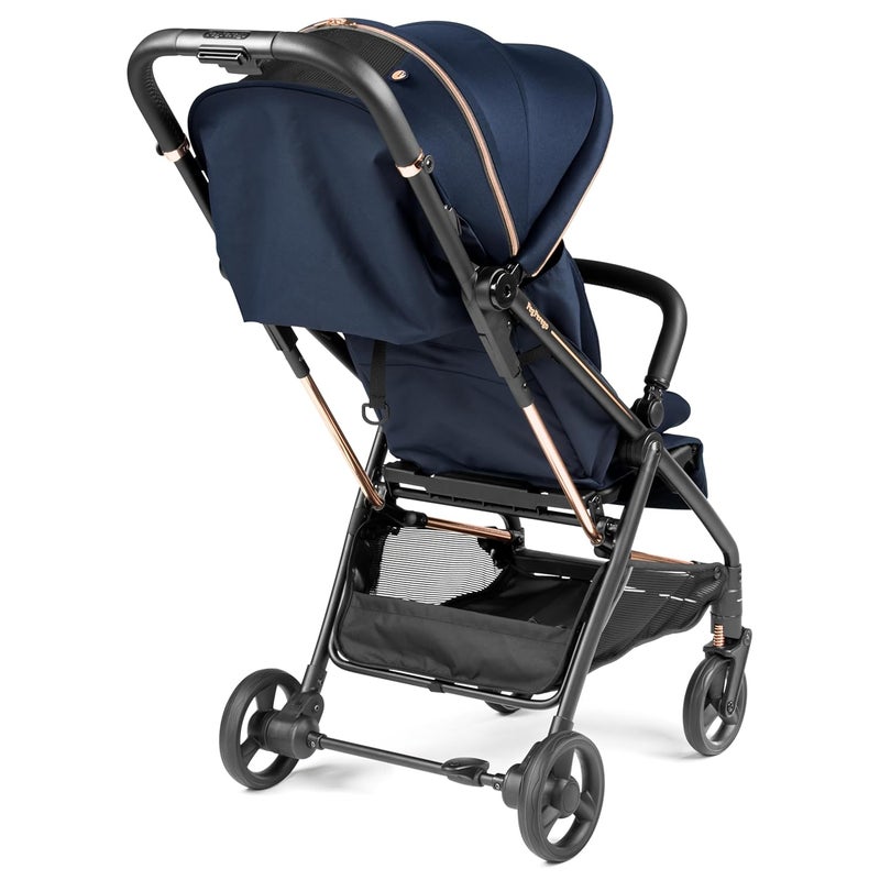 Peg Perego Selfie Plus Lightweight and Compact Stroller Blue Shine Blue  Copper - Image 4