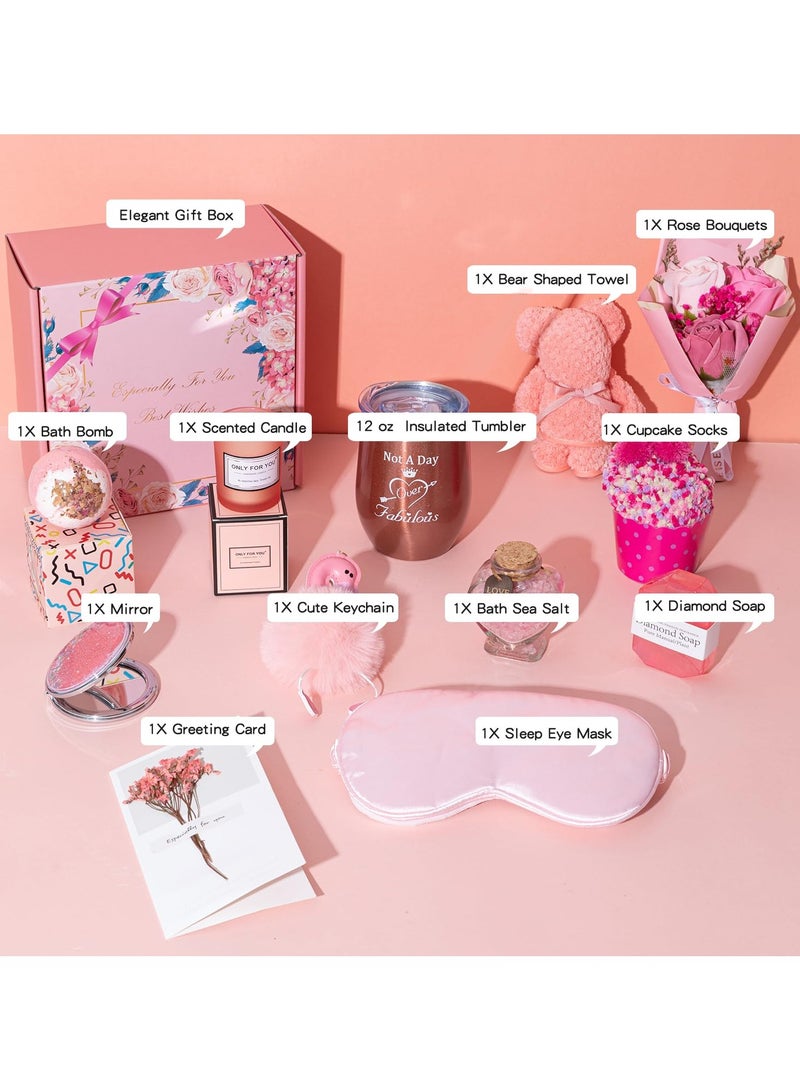 عربست هدايا متكاملة للزوجة والصديقة - صندوق هدايا: كوب ذهبي وردي، مرآة تجميل وشمعة (هدايا زفاف/ذكرى للنساء) - Image 4
