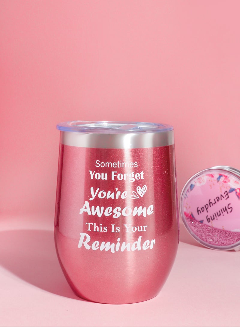 عربست هدايا متكاملة للزوجة والصديقة - صندوق هدايا: كوب ذهبي وردي، مرآة تجميل وشمعة (هدايا زفاف/ذكرى للنساء) - Image 5