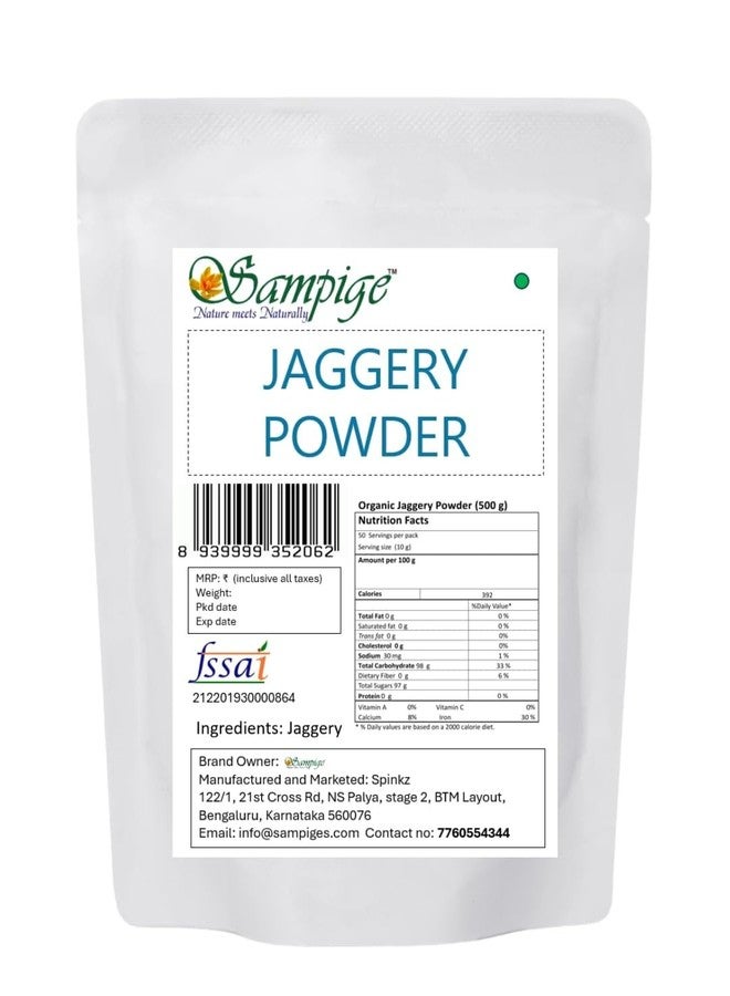Sampige Jaggery Powder 900g | Nattu Sakkarai | (Dark Brown) Desi Gur | Jaggery powder Country Sugar/Nattu Sakkarai/Bellam| गुड़ - Image 1