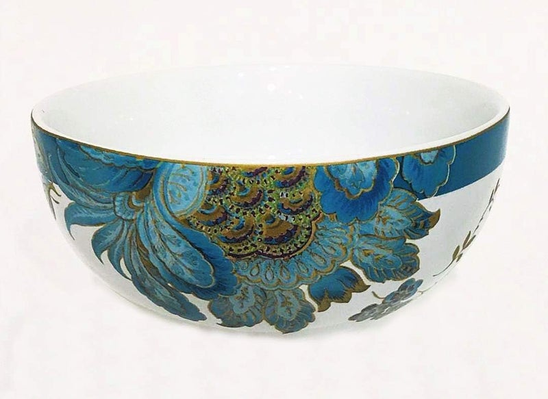 222 Fifth Eliza Teal Paisley Cereal Bowls Set of 4 - Image 2