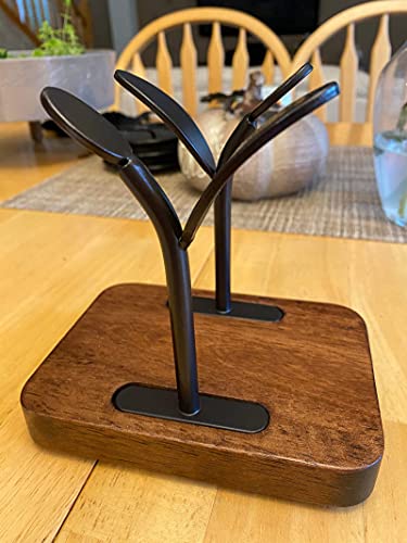 ALLCENER Leaf Napkin Holder, Wooden Napkin Holder for Tables, Freestanding Tissue Dispenser for Kitchen Countertop, Dining, Picnic Table, Indoor & Outdoor Use, Home Decor, Modern, Sturdy, Easy Assembly, Black - Image 4