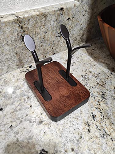 ALLCENER Leaf Napkin Holder, Wooden Napkin Holder for Tables, Freestanding Tissue Dispenser for Kitchen Countertop, Dining, Picnic Table, Indoor & Outdoor Use, Home Decor, Modern, Sturdy, Easy Assembly, Black - Image 3