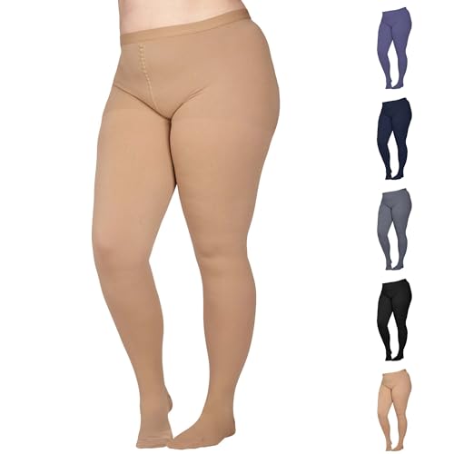 ABSOLUTE SUPPORT Made in USA - Opaque Compression Pantyhose for Women 20-30mmHg - Graduated Support Compression Stockings for Pregnancy, Post Surgery, Varicose Veins Circulation - Beige, Medium - A204BE2 - Image 1