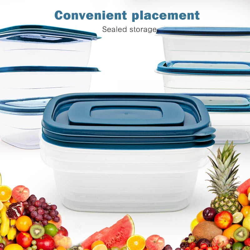 PEDECO 15PCS Rectangle Plastic Portion Box Sets with Lids.Food Storage Box Container Sets Food Storage Food Containers Plastic Container use for School 0.53 Quarts Per Box Age over 3 Years Old - Image 5