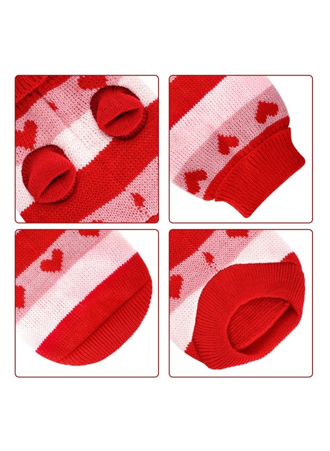 Rbenxia Dog Heart Knitted Sweater Warm Pet Dog Clothes Winter Dog Outfits for Small Puppy Cat Pets (Red, S) - Image 3