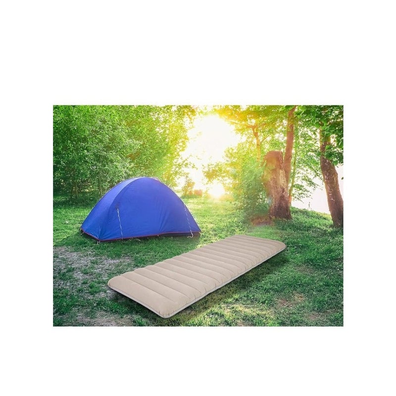 Inflatable Single Size Camping Mattress Beige 183x71cm - Image 3