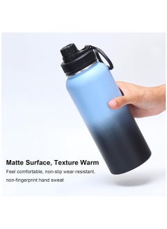 Arabest 1L Stainless Steel Drinking Bottle, Sports Canteen Water Bottle with Handle, Insulated Water Bottles for Hiking & Biking (Black & Blue)  - Image 5