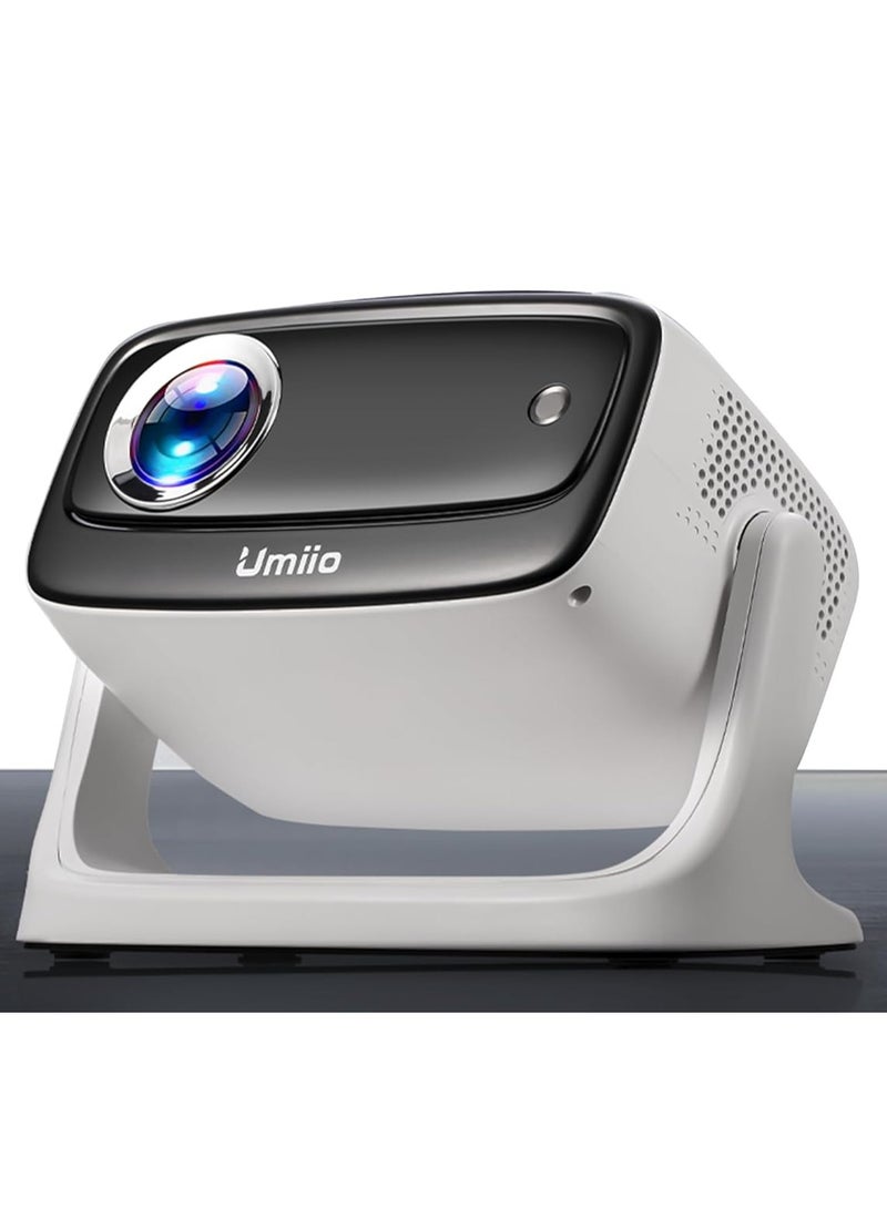 Umiio Umiio U10 135° Adjustable Portable Multimedia Projector Full HD 1080P, 4K Supported, WiFi & Bluetooth, LED Dustproof Design for Home Cinema & Outdoor Use, HDMI, Dual USB, AV with Carry Bag (White)  - Image 1