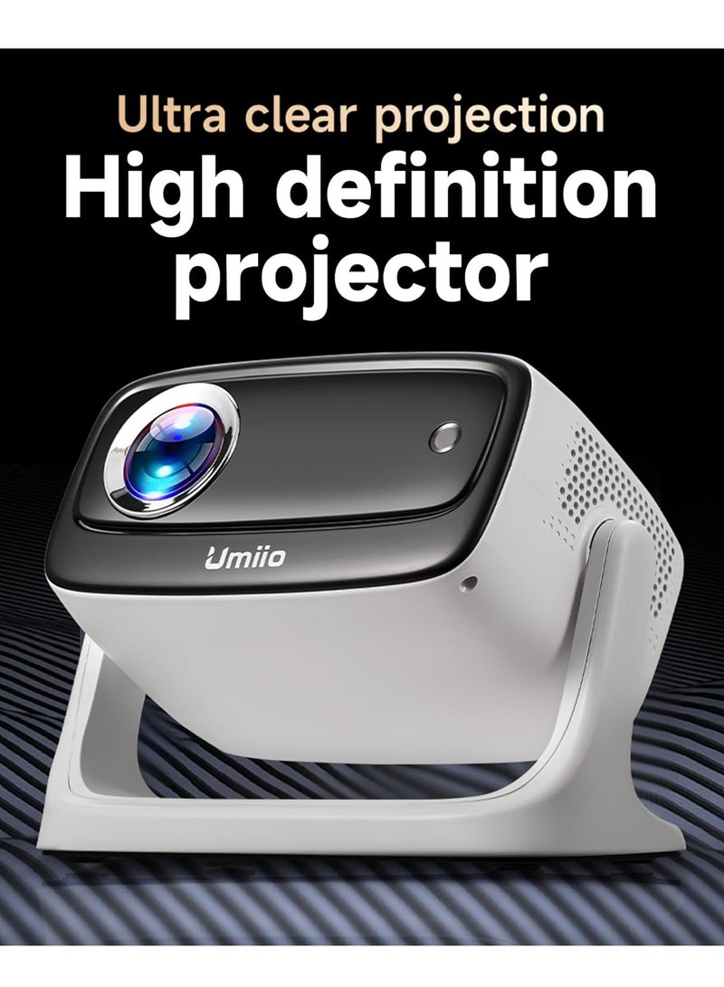 Umiio Umiio U10 135° Adjustable Portable Multimedia Projector Full HD 1080P, 4K Supported, WiFi & Bluetooth, LED Dustproof Design for Home Cinema & Outdoor Use, HDMI, Dual USB, AV with Carry Bag (White)  - Image 2