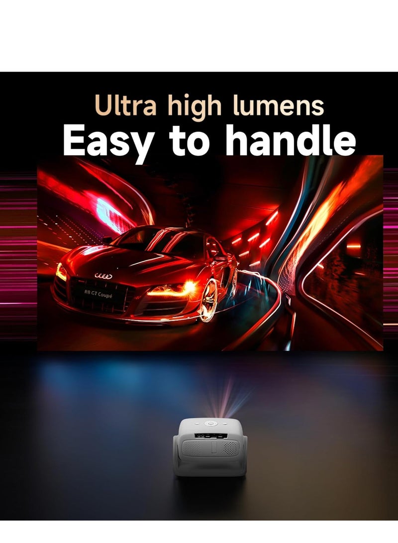 Umiio Umiio U10 135° Adjustable Portable Multimedia Projector Full HD 1080P, 4K Supported, WiFi & Bluetooth, LED Dustproof Design for Home Cinema & Outdoor Use, HDMI, Dual USB, AV with Carry Bag (White)  - Image 4