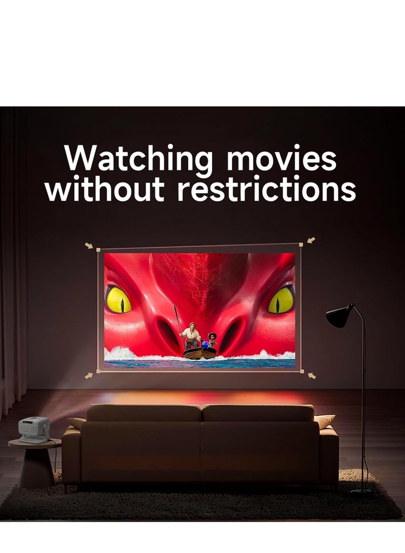 Umiio Umiio U10 135° Adjustable Portable Multimedia Projector Full HD 1080P, 4K Supported, WiFi & Bluetooth, LED Dustproof Design for Home Cinema & Outdoor Use, HDMI, Dual USB, AV with Carry Bag (White)  - Image 5