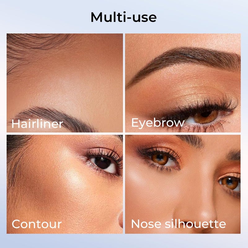 SACE LADY Eyebrow Stamp Kit, Brow Stencil Easy to Use & Natural Looking, Pigmented Long Lasting Eye Brow Cream with Brush and 10 Reusable Eye Stencils, 0.07Oz (#02 Dark Brown) - Image 5