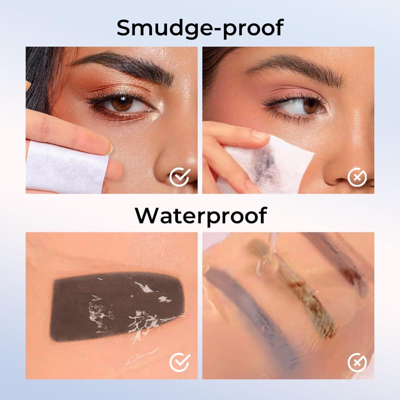 SACE LADY Eyebrow Stamp Kit, Brow Stencil Easy to Use & Natural Looking, Pigmented Long Lasting Eye Brow Cream with Brush and 10 Reusable Eye Stencils, 0.07Oz (#02 Dark Brown) - Image 3