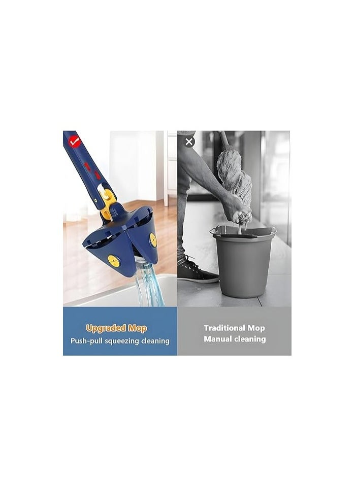 JAJEEK Rotatable Adjustable Triangle Cleaning Mop – 360° Flexible Head with Stainless Steel Long Handle, Microfiber Pad for Wet & Dry Use, Corner & Wall Cleaning, Easy Swivel Floor Mop for Home, Office, Tiles, Wood & Glass Surfaces  - Image 3