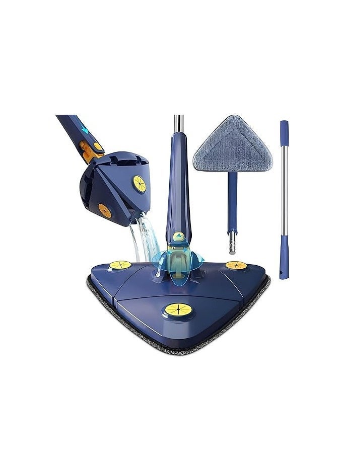 JAJEEK Rotatable Adjustable Triangle Cleaning Mop – 360° Flexible Head with Stainless Steel Long Handle, Microfiber Pad for Wet & Dry Use, Corner & Wall Cleaning, Easy Swivel Floor Mop for Home, Office, Tiles, Wood & Glass Surfaces  - Image 1