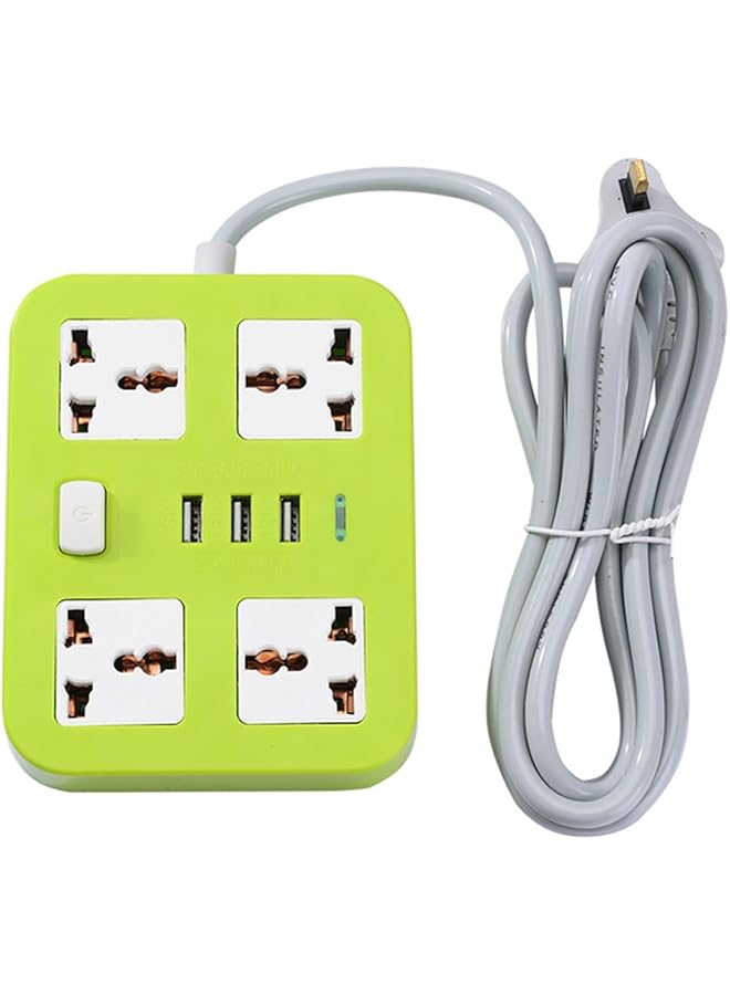 promass USB socket household power multi hole socket switch 2m plug-in wiring board plug-in board with wire for Travel Home & Office