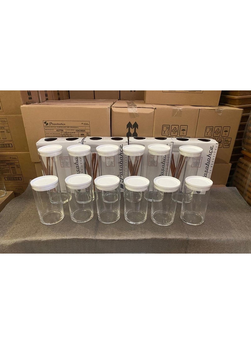 Vacuum Glass Jar - Glass Supply Storage Container 12 Pcs 2 Size (White) - pzsku/Z851A1B4F2864E45BDF03Z/45/_/1725613401/eb2f8a1d-bd70-4677-ad0e-6c353e5bed2d