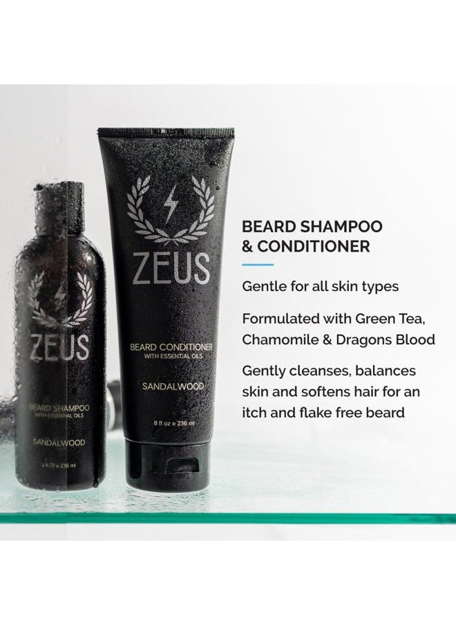 Zeus - Everyday Beard Kit with Tin Gift Box – Beard Wash Shampoo & Conditioner, Natural Beard Oil, Beard Balm & Tin Box (Verbena Lime) - Image 1