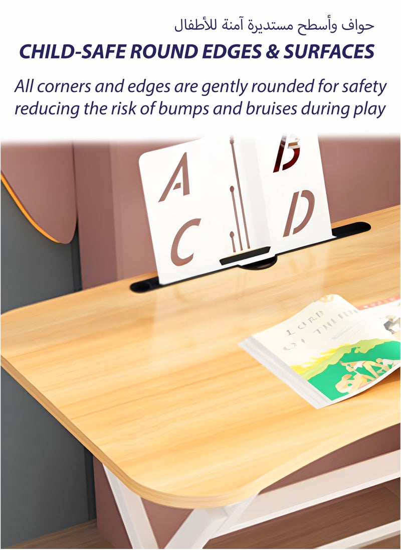 Toshionics Foldable Kids Table and Chair Set 60cm Children’s Toddlers Furniture Activity Playroom Craft Study Table Set Lightweight Compact Folding Portable Learning Table and Chair Set for Kids Boys and Girls  - Image 4