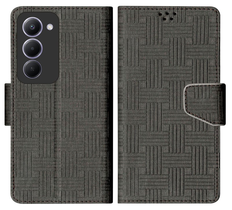 SBMS Flip Cover for REDMI 15 5G (6.9-inch) Back Cover Case with Magnatic Closure | Inbuilt Stand | Card & Money Pocket (Mat Black) - Image 1