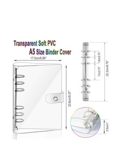 KASTWAVE 2 PCS A5 Rainbow Soft PVC Notebook Binder, Refillable Paper PVC Binder, Loose Leaf Personal Planner Binder, Clear Soft PVC Notebook Cover  - Image 3