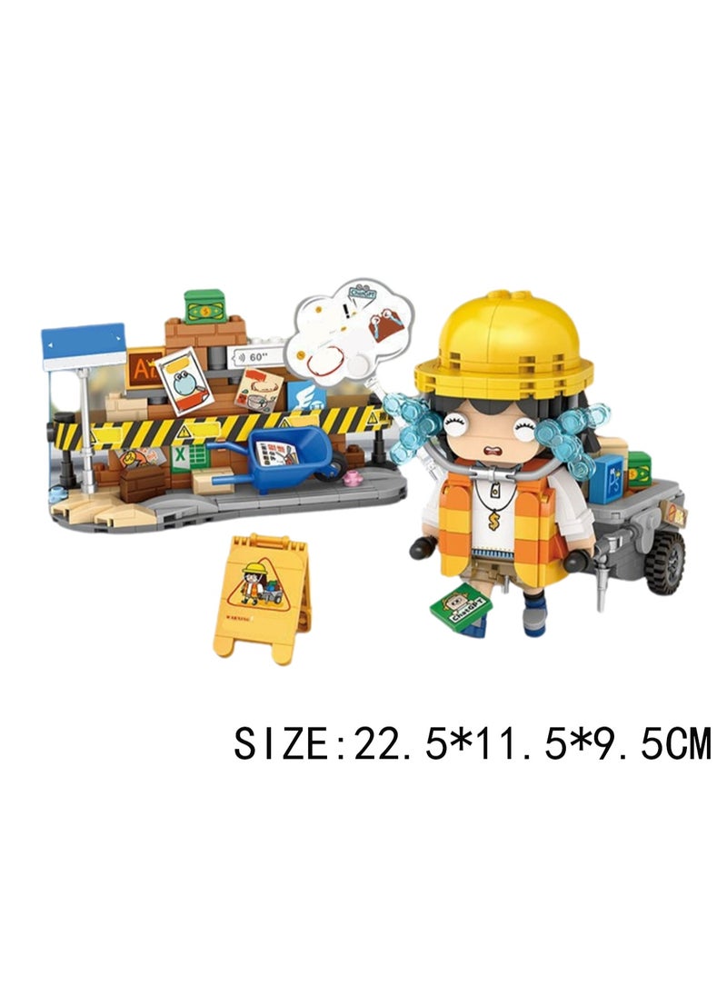 624pcs Hard-Working Brick-Moving Worker Model Set Building Blocks Creative Diy Collection Building Assembly Toys Children Adult Home Decoration  - Image 2