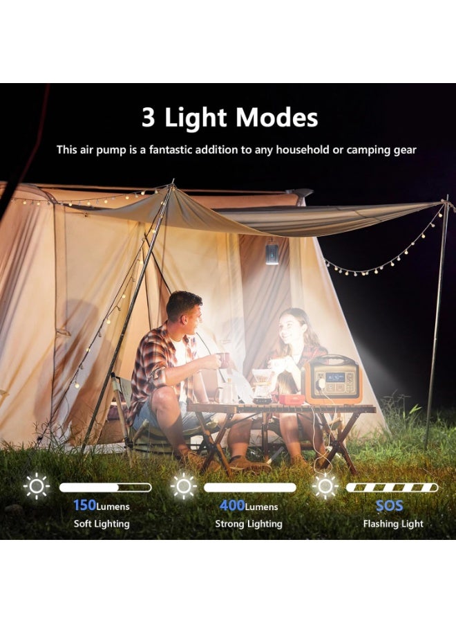 general Portable Air Pump for Inflatables, Mini Electric Rechargeable Inflate Deflate Pump with Camping Light for Pool Floats, Swimming Rings, Air Mattress, Sleeping Pads, Vacuum Storage Bags - Image 4