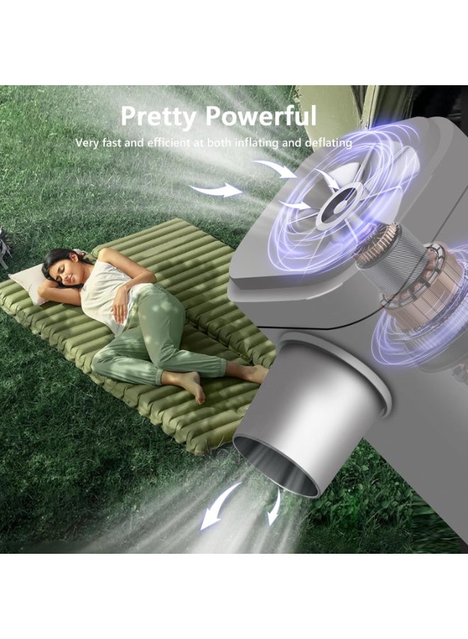 general Portable Air Pump for Inflatables, Mini Electric Rechargeable Inflate Deflate Pump with Camping Light for Pool Floats, Swimming Rings, Air Mattress, Sleeping Pads, Vacuum Storage Bags - Image 2