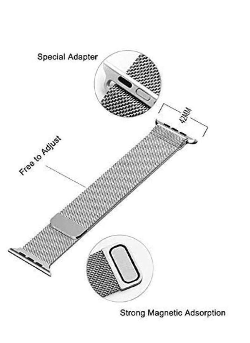 Generic - Replacement Milanese Loop Strap for Apple iWatch Series Band 38/40 mm silver - Image 1
