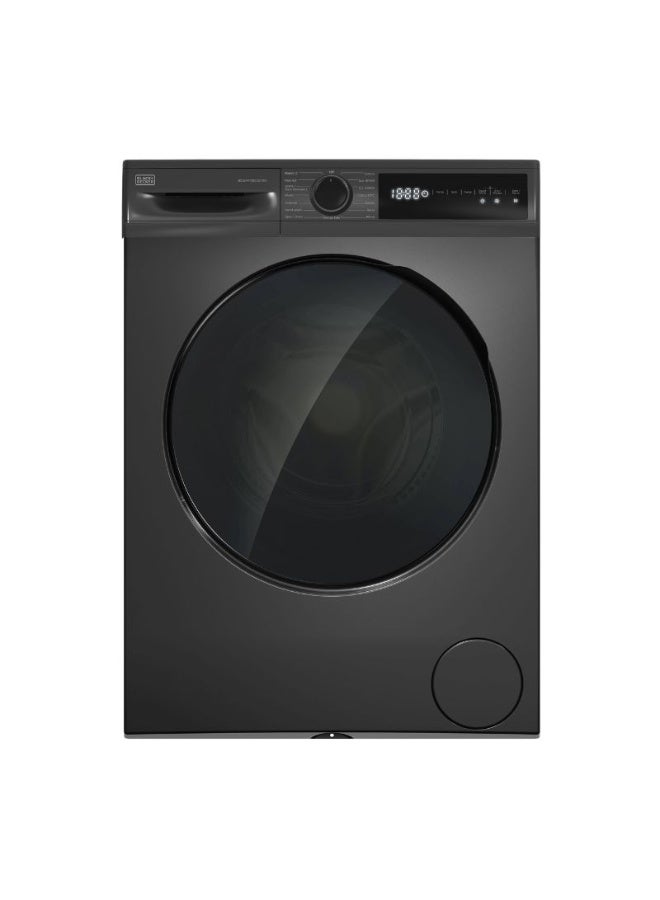 BLACK+DECKER 10KG Front Load Washing Machine, 1400 RPM, BLDC Motor, Touch Panel 10 kg 2400 W BXWMF1012.001IVS Dark Grey - Image 1