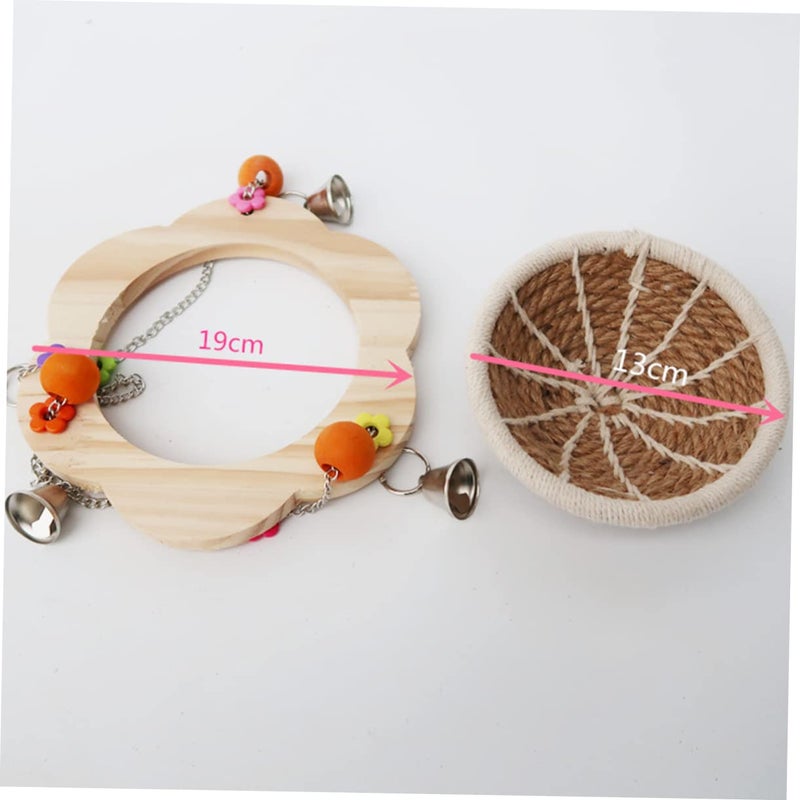 Small Parrot Swing Stand Wooden Bead Climbing Toy For Parakeets Cockatiels Exercise Coordination - Image 5