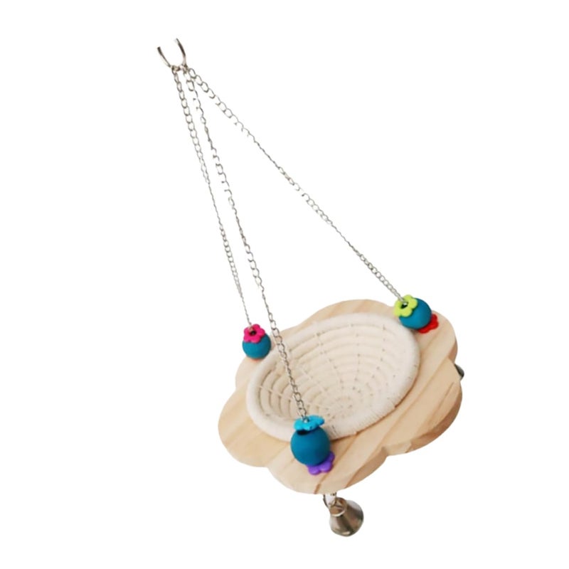 Small Parrot Swing Stand Wooden Bead Climbing Toy For Parakeets Cockatiels Exercise Coordination - Image 3