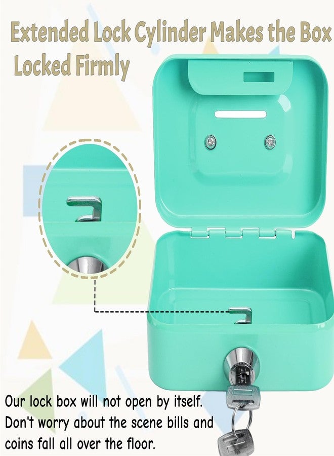 Jowgut 4 Pack Mini Cash Box, Small Metal Money Box with Key Lock, 4.5"L × 3.3"W × 2"H Durable Safe Coin Organizer Bank for Christmas New Year Gift - Image 5