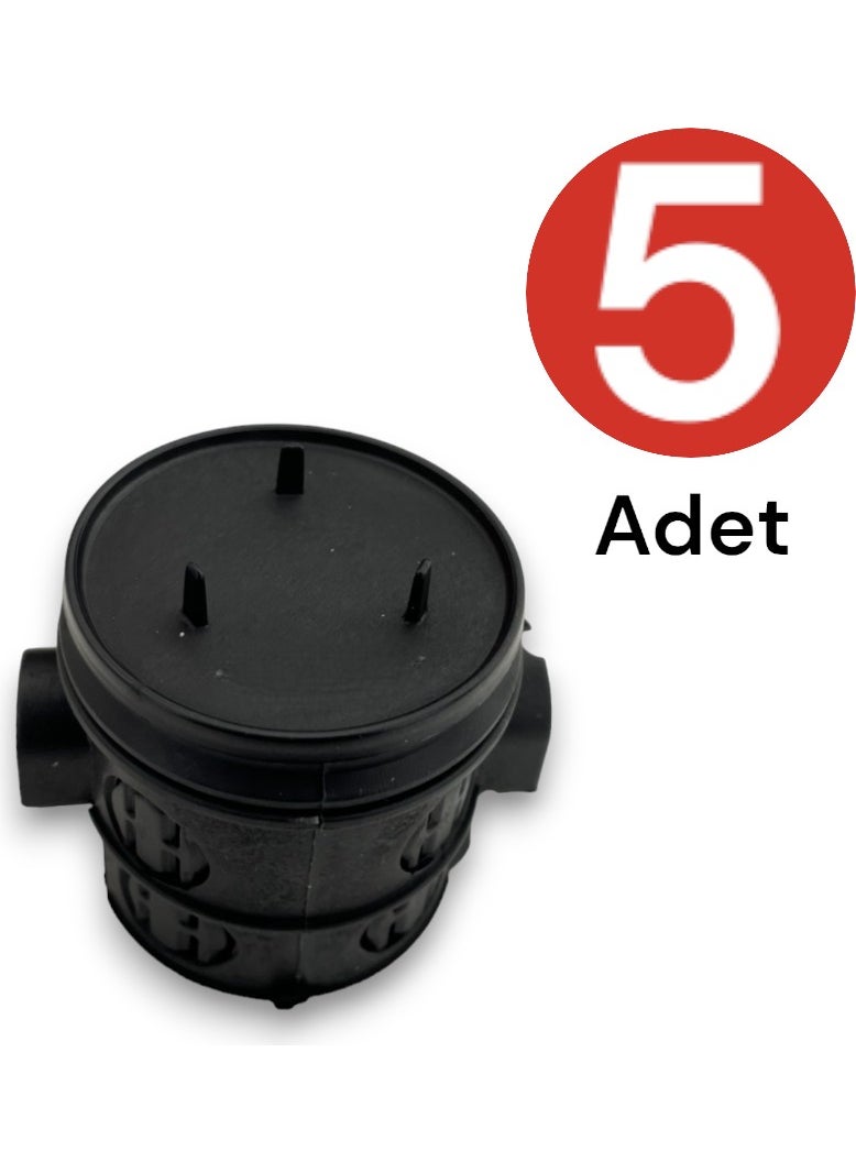 Tek-İş Norm Junction Box Switch Socket Box Snap-on Flush Mounted Plastic Deep Cover Black 5 Pieces  - Image 3